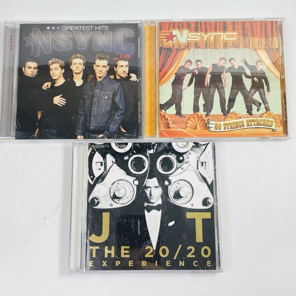 Lot of 3 NSYNC Justin Timberlake CDs No Strings Attached Greatest Hits 20/20 Exp